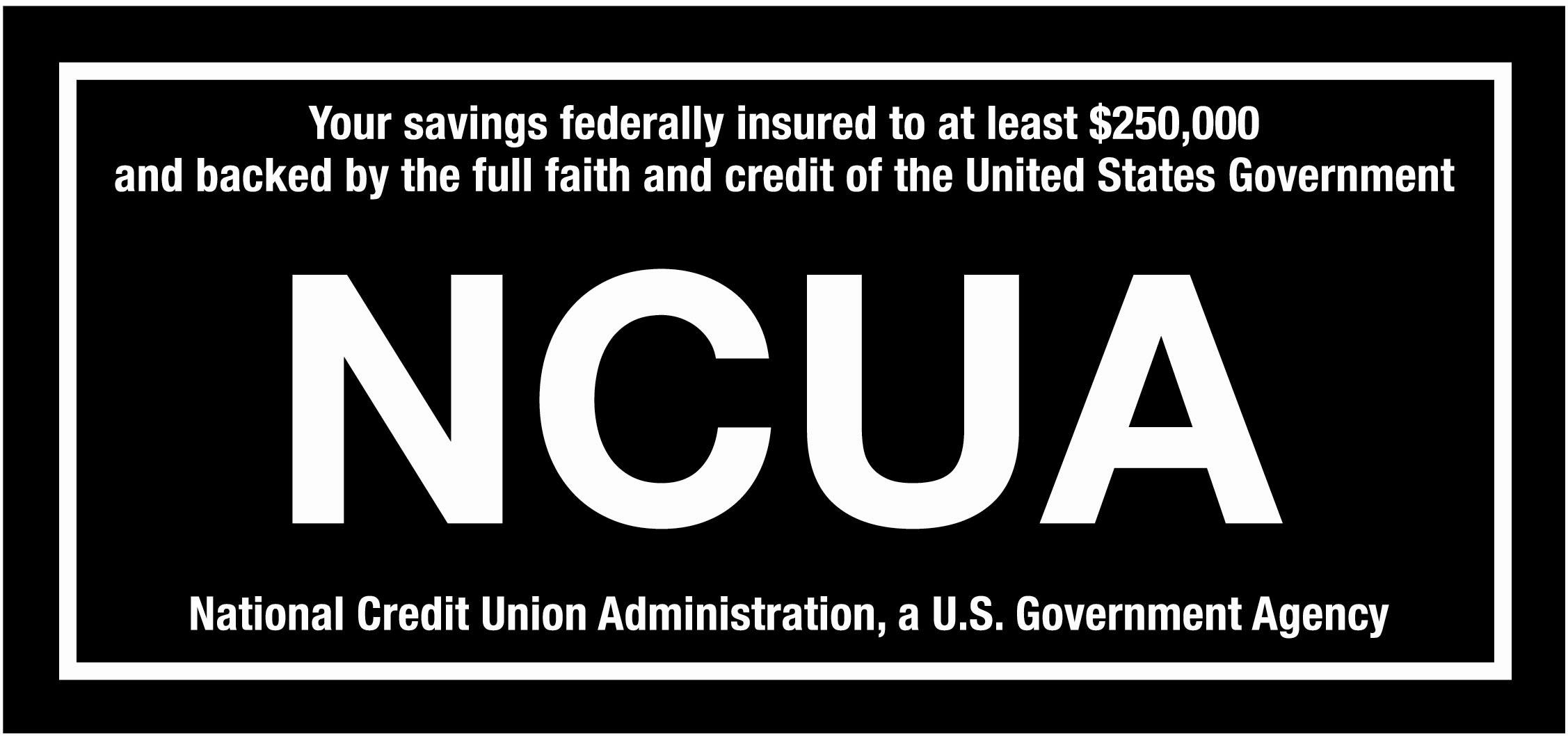 Federally insured up to $250,000 by the National Credit Union Association (NCUA)