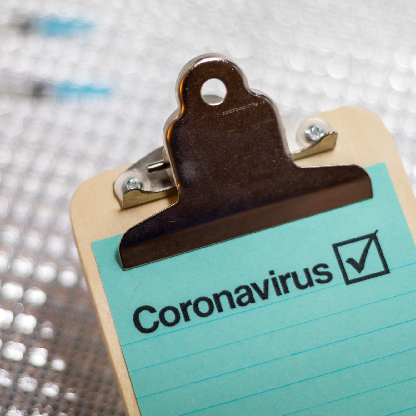 Clipboard with the word "Coronavirus" shown